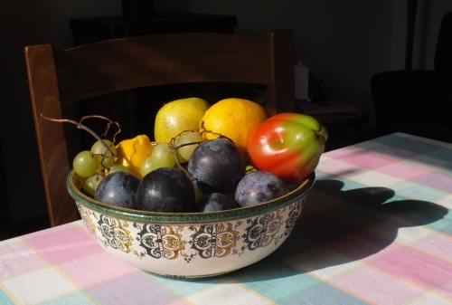 herfstkleuren in de fruitschaal